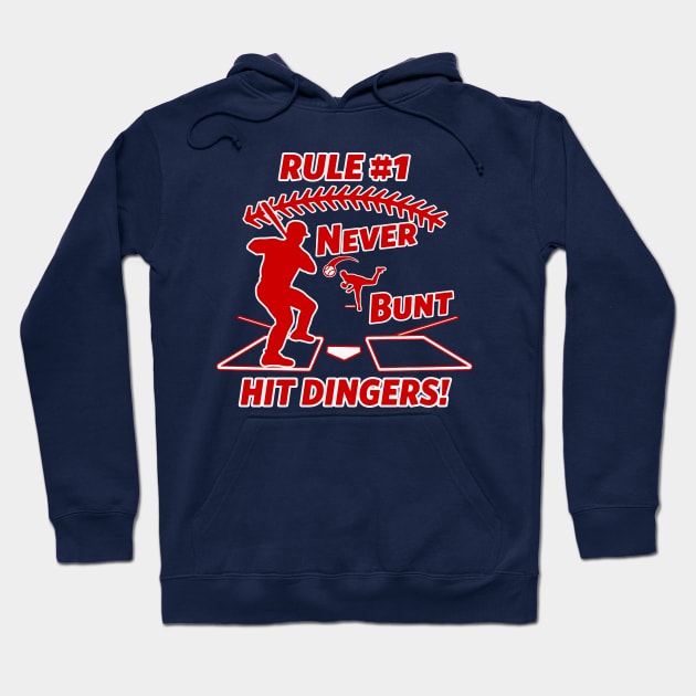 Never Bunt Hit Dingers Funny Baseball T-shirt Hoodie by TeeCreations